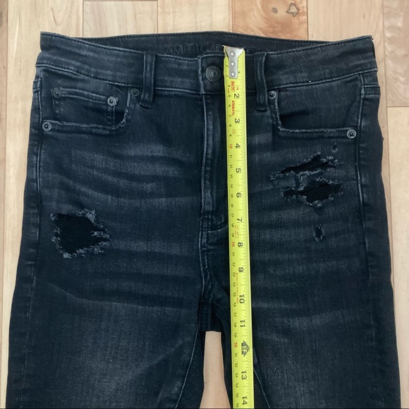 American Eagle Black Long Jean Bermuda Shorts - Picture 4 of 7